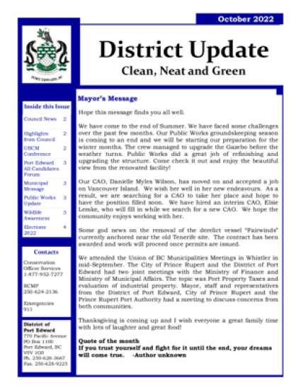 October 2022 District Update