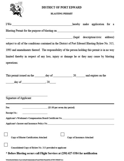 Blasting Permit